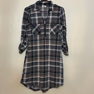 Ultra Flirt Plaid Long Sleeve Shirt Dress Women’s Medium